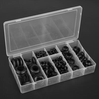 

Greensen 200pcs Black 316"\18"\14"\516"\38"\12"\58"\34" Rubber Grommet Sealing Ring Set