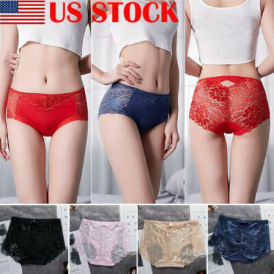

US Women Sexy Lingerie Lace Floral Brief Panties Thong Knicker Underwear -3XL