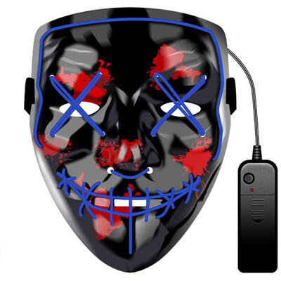 

FUNNYBUNNY Ghost Dance Face Mask Halloween Party Costume Masquerade EL Masks Circus Party Decor PVC Adults Full Face