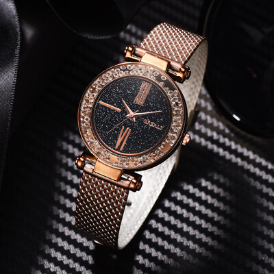 

RM Fashion Luxury Diamond Star Watch Dial Plastic Strap Womens Quartz Watch