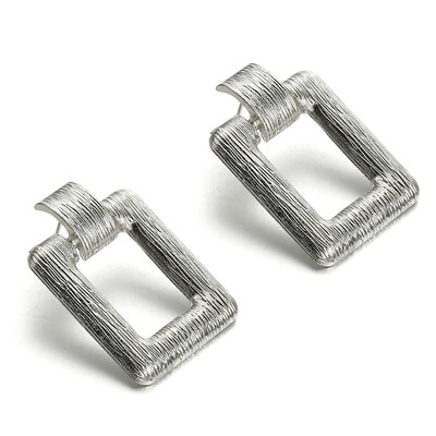 

2019 Big Vintage earrings for women statement Square earrings geometric gold color metal stud earrings trend fashion jewelry