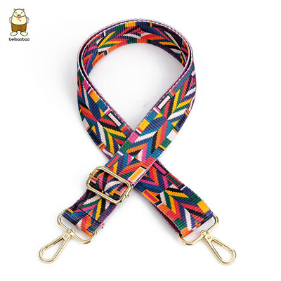 

Chinese style wide shoulder strap can adjust national style color shoulder band womens bag collision color belt oblique span bag