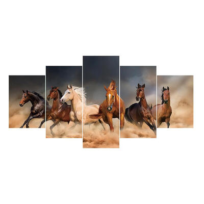 

5pcs 5D DIY Full Drill Diamond Painting 6 Horse Cross Stitch Embroidery Kit