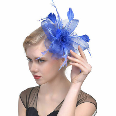 

Womens Fascinator Hat Flower Mesh Ribbons Feathers Headband Cocktail Tea Party