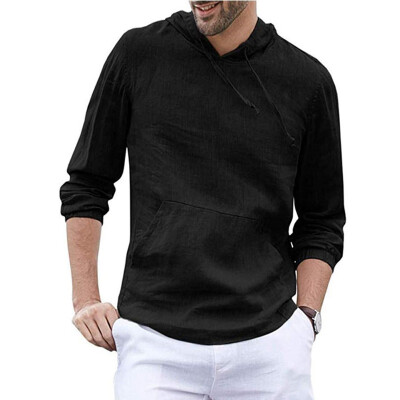 

Mens Plus Size Casual Long Sleeve Hoodie Pullover Sweatshirt Slim Fit Solid Tops