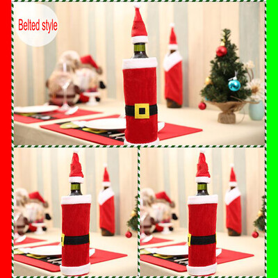 

〖Follure〗Red Wine Bottle Cover Bags Decoration Home Party Santa Claus Wine Bottle Sets