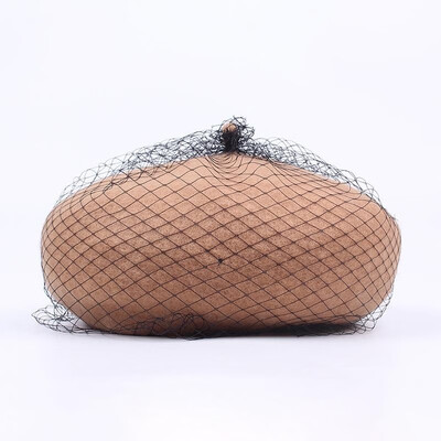 

Fashion Women Winter Mesh Beret Solid Color Letter  Adjustable Pumpkin Hat Vintage Elegant Painter Hat