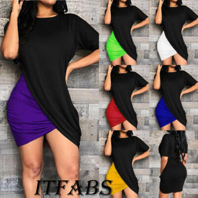 

Women Bandage Bodycon Casual Sleeve Evening Party Cocktail Club Mini Dress -3XL