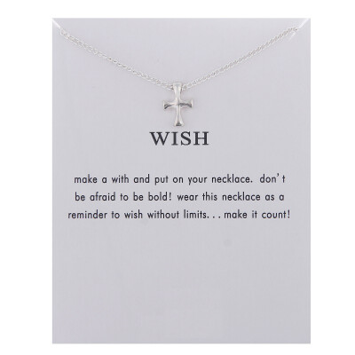 

Fashion Jewelry New Arrived Golden Wish Cross Alloy Pendant Necklace For Women Gift