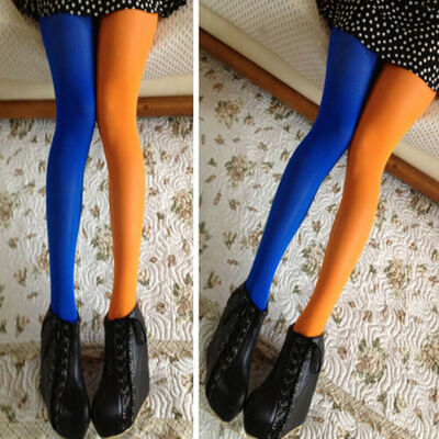 

Women Patchwork Footed Tights Stretchy Pantyhose Stockings Elastic Sock