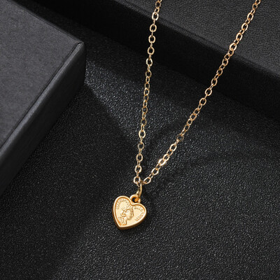 

Minimalism Round Heart Star Hollow Choker Necklace Korean Metal Gold Color Pendant Necklace For Women Fashion Geometric Jewelry