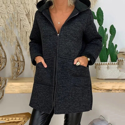 

Tailored Womens Autumn And Winter Long-sleeved Woolen Clothes Sweater Coat