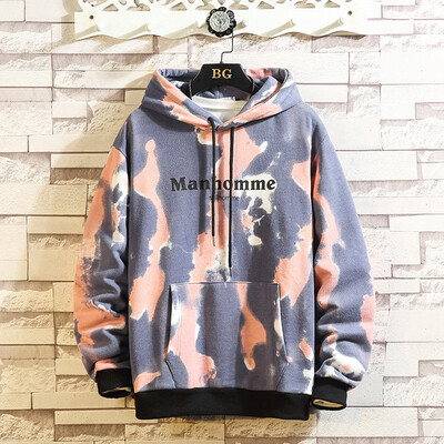 

Toponeto Mens Casual Loose Printed Long Sleeve Cotton Hoodies Pockets Top Sweatshirt