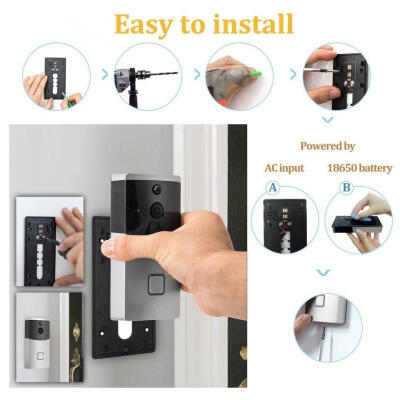 

Smart Video Wireless WiFi DoorBell IR Visual Camera Record Home Security System