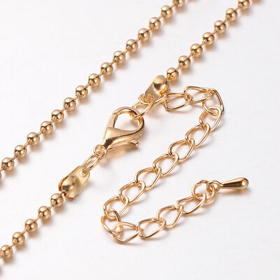 

Iron Ball Chain Necklace Makings with Alloy Lobster Claw Clasps&Iron End Chains Light Gold 303