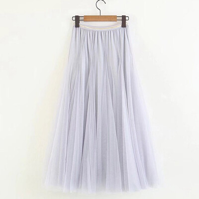 

Roseonmyhand Women Girls Big Swing Tulle Pleated Long Maxi Tutu Skirt High Waist Net Skirt