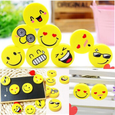 

〖Follure〗5Pcs School Accessories Cute Smile Rubber Pencil Eraser Pupils Office Stationery