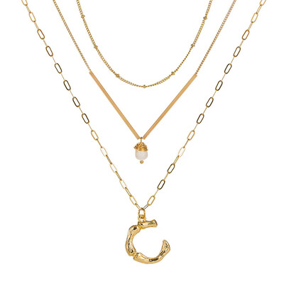 

Cute Natural Pearl Initial Necklace Personalized Letter Necklace Name Jewelry For Women Accessories Gold color Girlfriend Gift