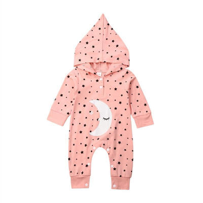 

Newborn Baby Unisex Kids Moon Hooded Jumpsuit Romper Winter Warm Clothes Sets