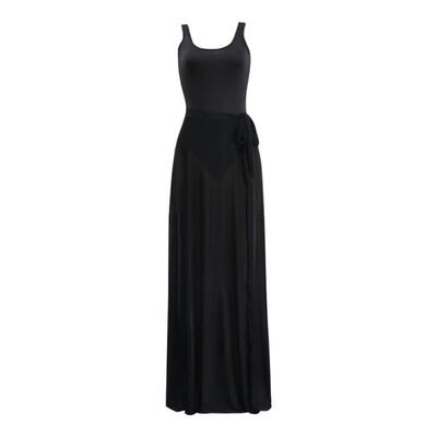 

Women 2pcs Sexy Clothes Set Sleeveless Jumpsuit High Split Yarn Skirt Suit