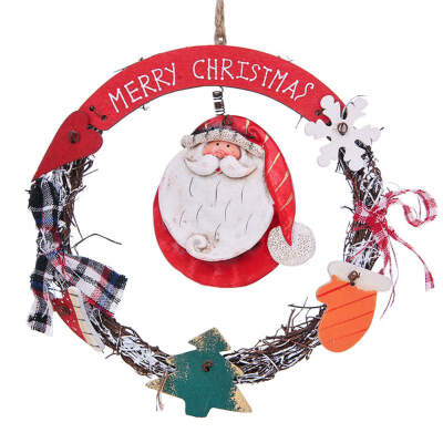 

Christmas Decoration Doll Wreath Wooden Christmas Tree Garland Pendant Christmas Hanging Decoration