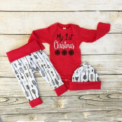 

My 1st Christmas Baby Boy Infant Xmas Clothes Tops RomperPants Outfits