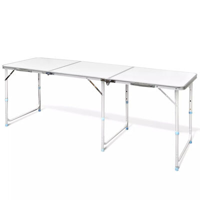 

Foldable Camping Table Height Adjustable Aluminum 709"x236