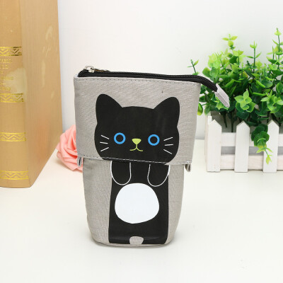 

Gobestart 1PC Store Pencil Case Box Cartoon Cute Cat Telescopic Pencil Bag Stationery Box