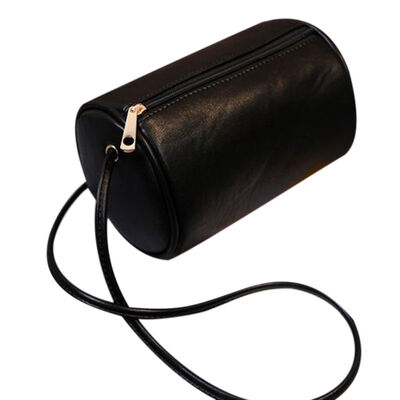 

Women Bag 2019 New Fashion Girls Casual Simple Solid Color Shoulder Messenger Cylindrical Versatile Buckle Strap Handbag