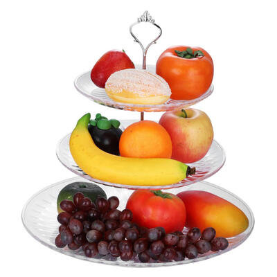 

3-Tier Acrylic Cake Tray Fruits Nuts Display Round Decorative Party Desserts Holder 3 Tier Cake Plate Cake Holder Plate