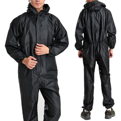 

Mens Work One-piece Motorcycle Waterproof Raincoat Rainwear Overalls Rain Suit