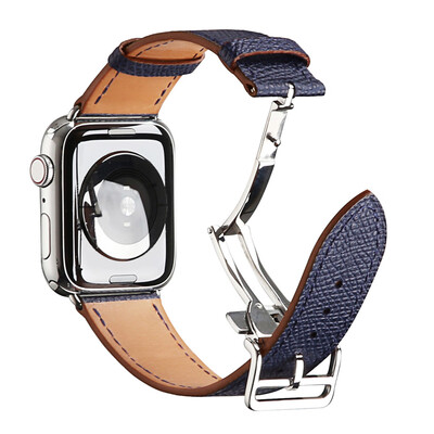 

〖Follure〗Butterfly buckle Leather Wrist Watch Strap Band For IWatch 4 Apple Watch 44mm