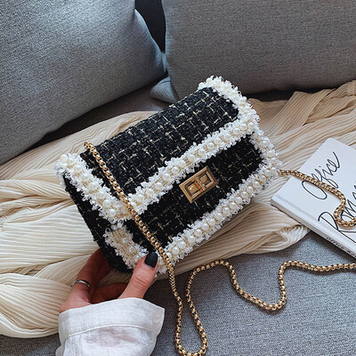 

Tailored Women Bag Fashion Wild Chain Color Line Small Square Bag Shoulder Messenger Bag