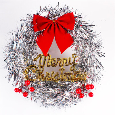 

Tailored 30cm Glitter Decorative Silk Bow Hanging Wreath Christmas Decoration Party