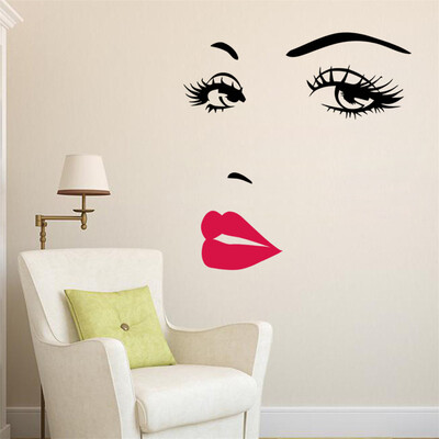 

Sexy Girl Lip Eyes Wall Stickers Living Bedroom Decoration DIY Vinyl Decals