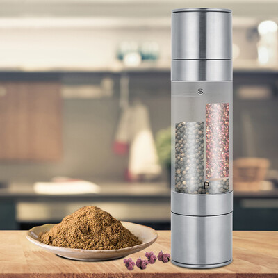 

Greensen Manual Pepper GrinderStainless Steel 2 in 1 Manual Pepper Grinder Spices Salts Mill Shaker Kitchen Tool