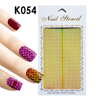 

Toponeto 1Pc Irregular Hollow Nail Art Vinyls Stencil Stickers Manicure