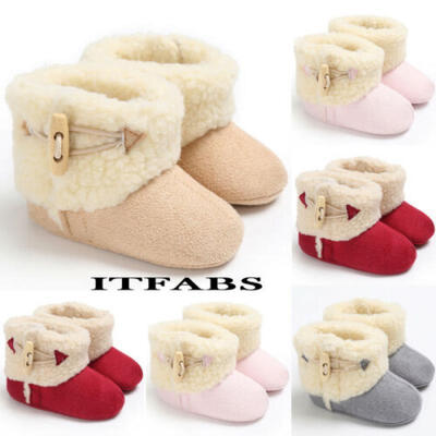 

Newborn Baby Winter Snow Boots Infant Boy Girl Warm Crib Shoes Prewalker 0-18M