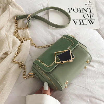

Summer small fresh bag female 2019 new wave Korean version of the fashion scrub wild chain single shoulder slung small square bag