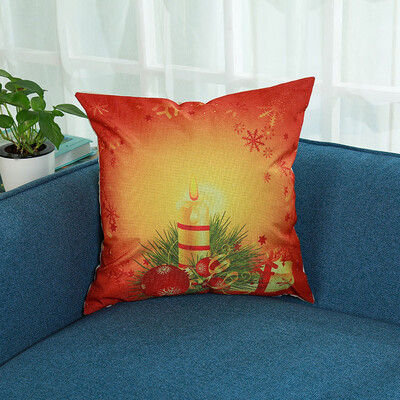 

Tailored Merry Christmas Print Pillowcase Linen Cotton Sofa Cushion Cover Home Decor