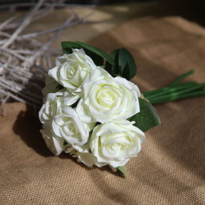 

FUNNYBUNNY Artificial Fake Flowers Silk Artificial Roses 9 Heads Bridal Wedding Bouquet for Home Garden Party Wedding Decoration