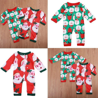 

Fashion Christmas Newborn Baby Boys Girls Santa Snowman Long Sleeve Romper Outfits Clothes 0-24M