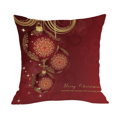 

Tailored Happy Christmas Pillow Cases Linen Sofa Cushion Cover Home Decor Pillow Core