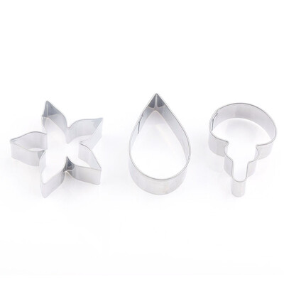 

3pcsset Nasturtium Stainless Steel Cookie Cutter Fondant Chocolate Sugercraft Decorating Tools Mold 3D Flower Biscuit Maker