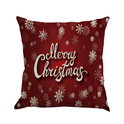 

Christmas Festival Cushion Cover Santa Snowman Printing Pillowcase Sofa Bed Home Decorative Pillow Cover Throw Cushion Cover