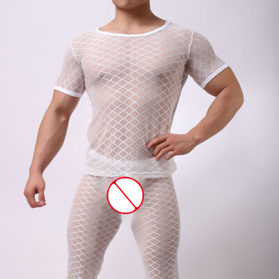 

Mens Mesh T-shirt Gym Training Tank Top Fishnet Sporting Short Sleeve Shirt Tees