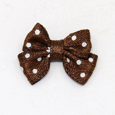 

Spot Ribbon Hair Bows Fabric Material in Polka Dots Design good for Dress & Hair Jewelry Decoration Coffee about 1718mm wide