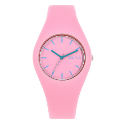 

The spread of the explosion watch Korean version of the stylish quartz round intraday silicone watch