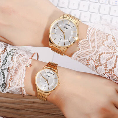 

Simple couple watch automatic quartz watch ultra-thin steel belt female watch tide mens watch waterproof