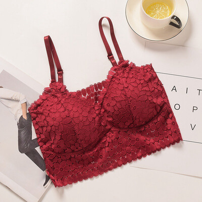 

Sexy Wireless Padded Seamless Bra Padded Bras Women Floral Lace Bralette Lingerie Underwear